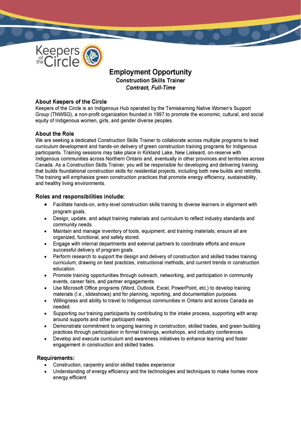 Construction Skills Trainer