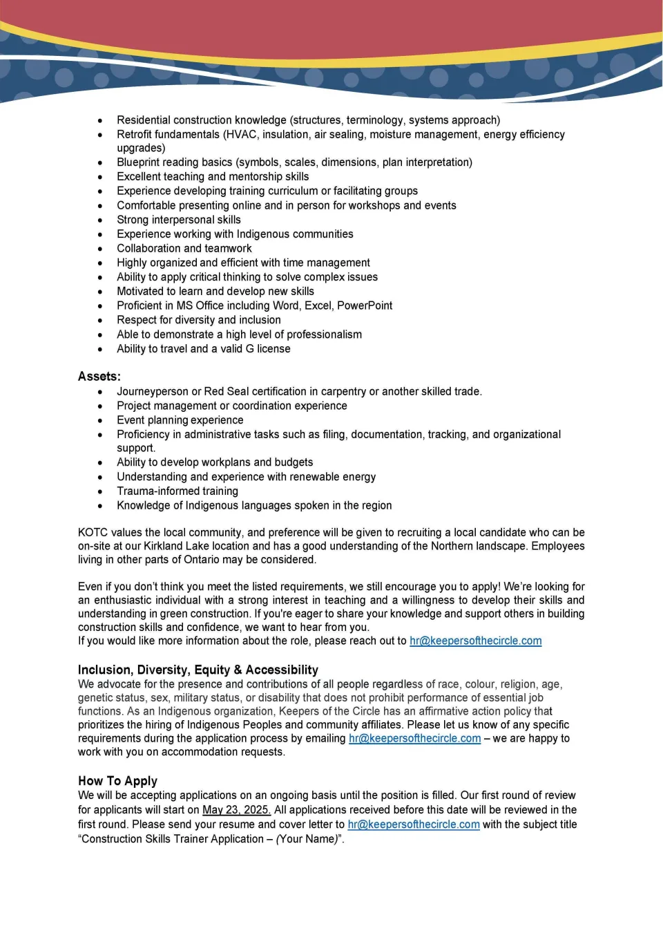 Construction Skills Trainer