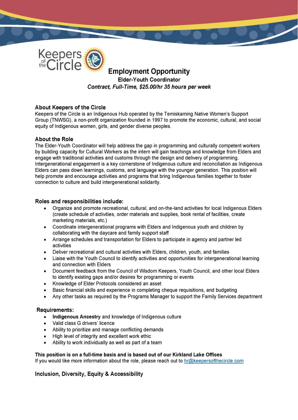 Elder-Youth Coordinator