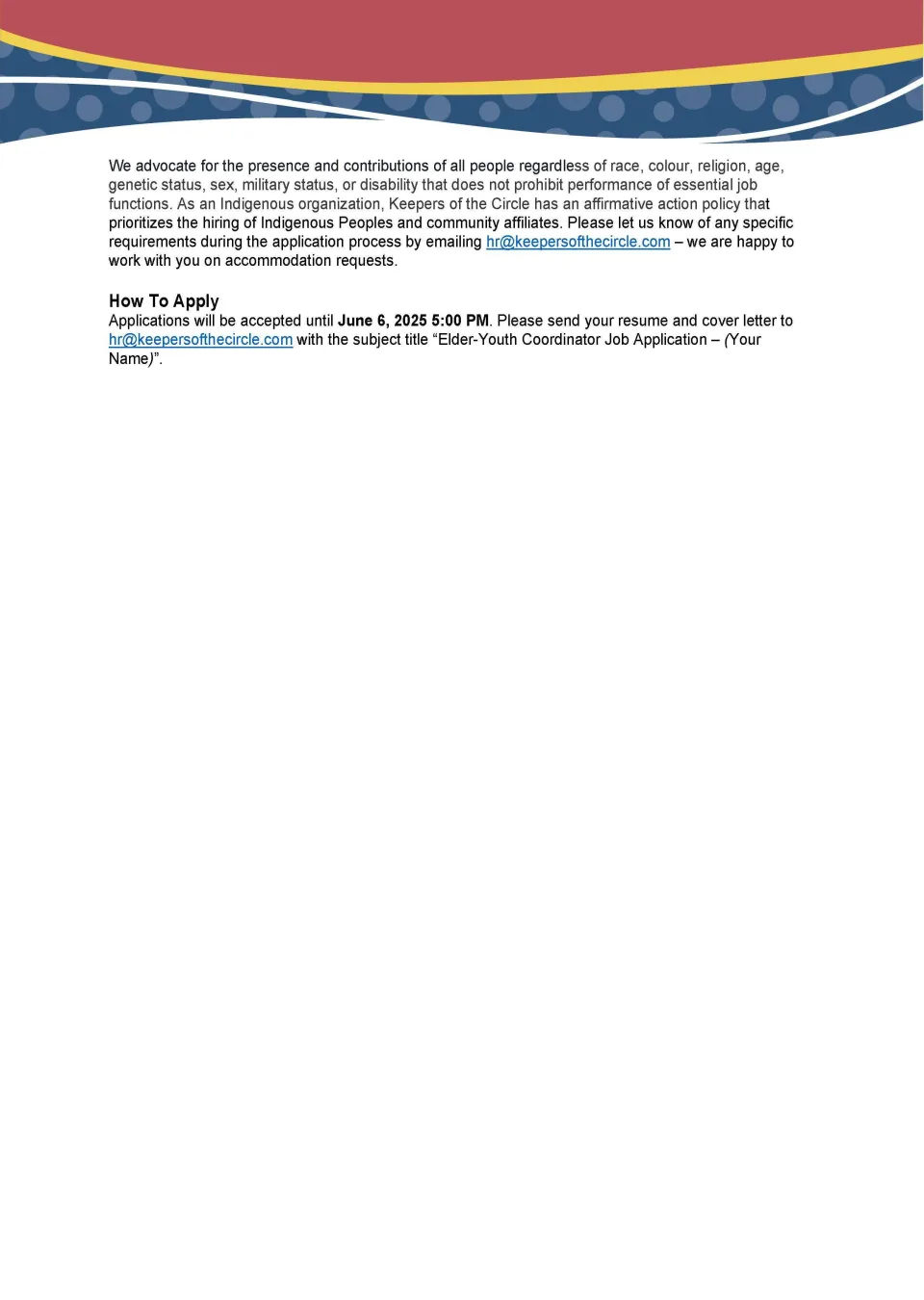 Elder-Youth Coordinator