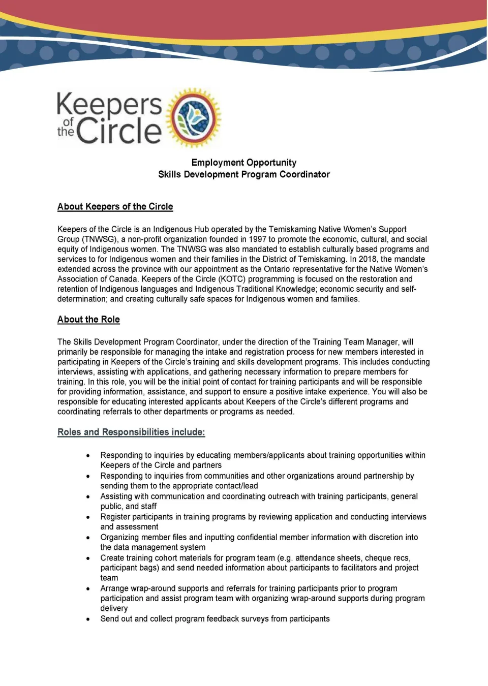 Skills Development Coordinator