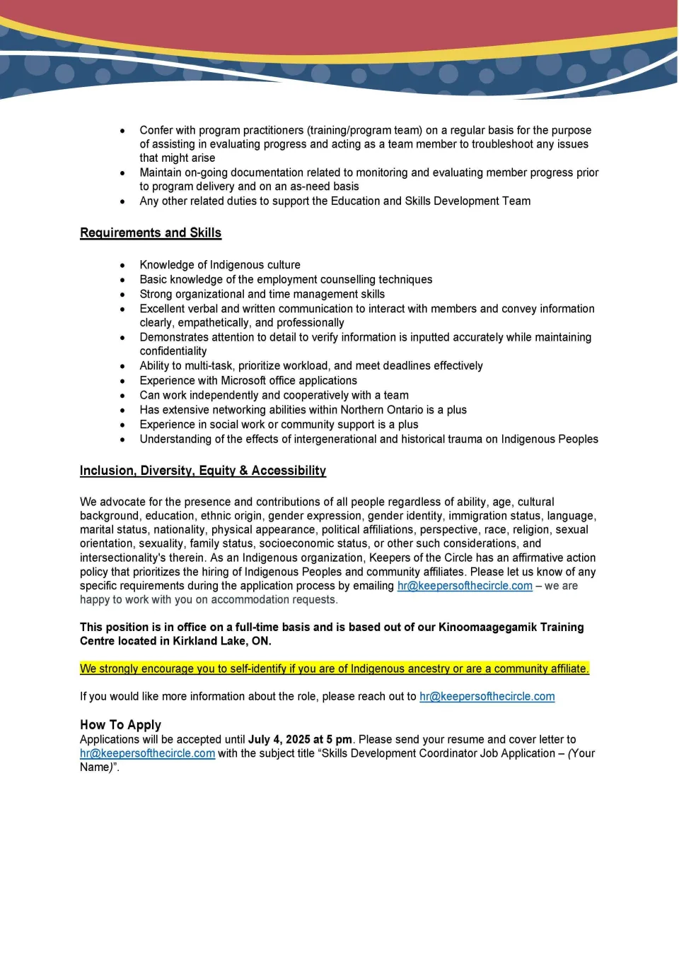 Skills Development Coordinator