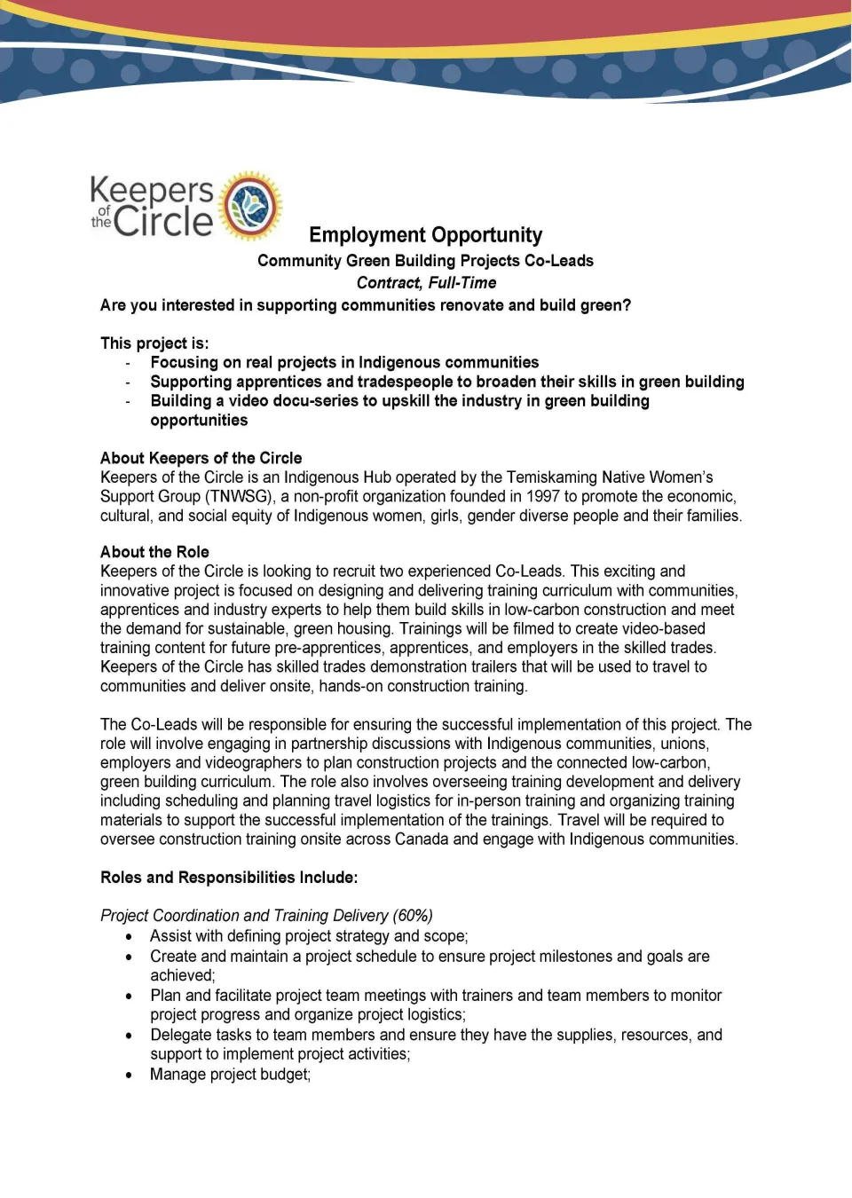 Community Green Building Projects Co-Lead