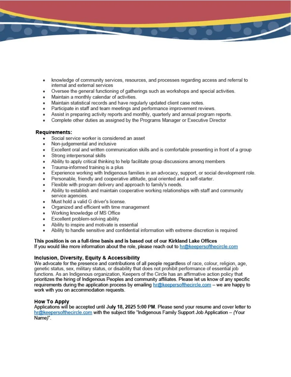 Indigenous Family Support Worker