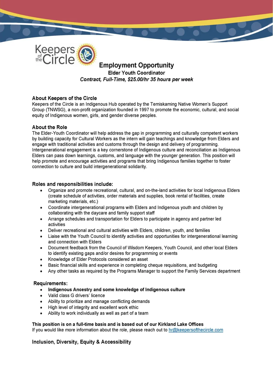Elder Youth Coordinator