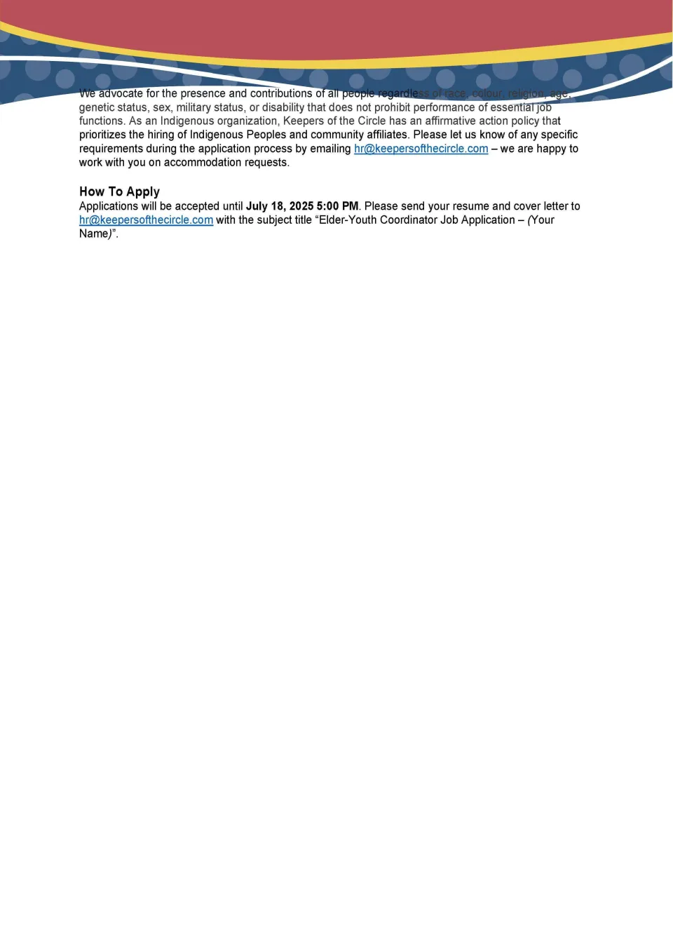 Elder Youth Coordinator