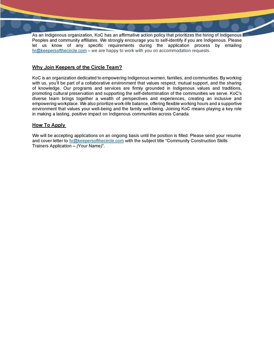 Community Construction Skills Trainer