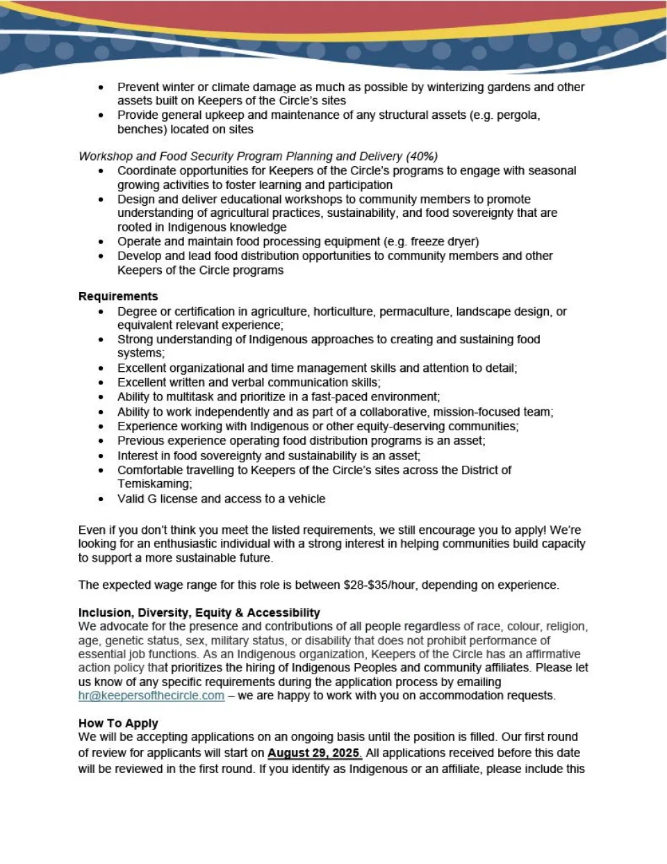 Food Security Coordinator