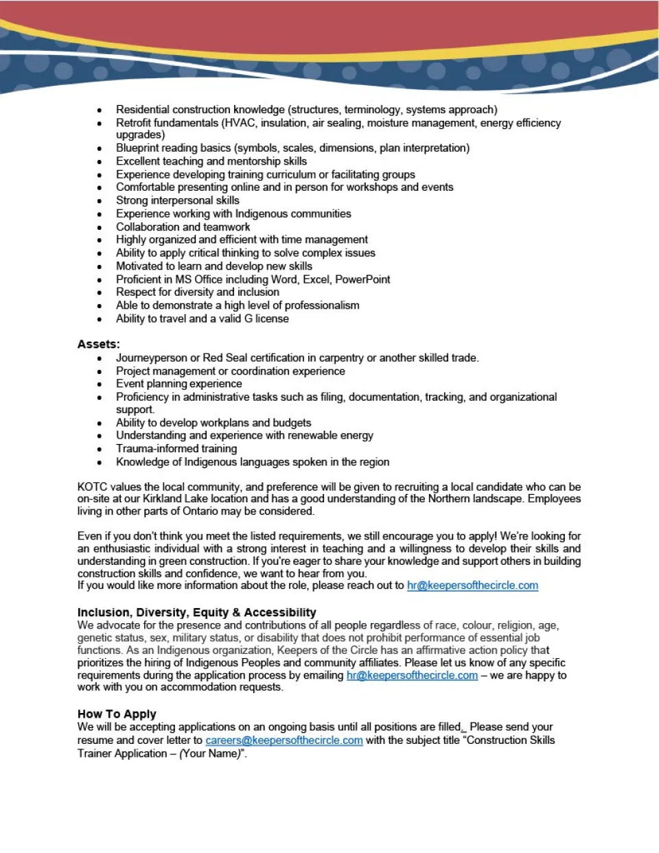 Construction Skills Trainer