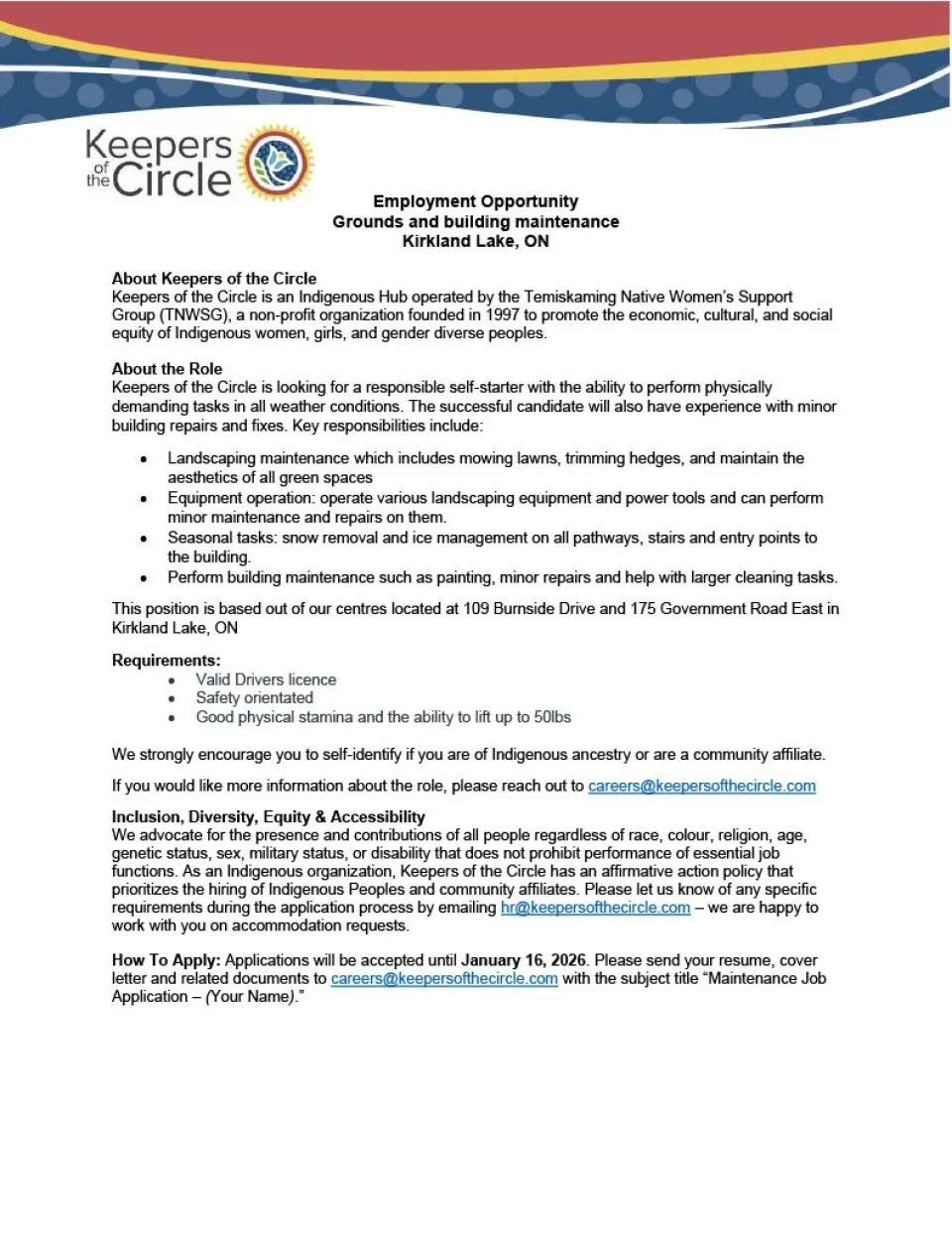 Grounds/Building Maintenance