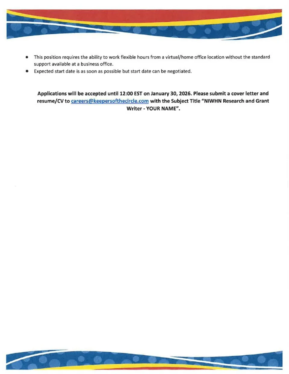 Research and Grant Writing Lead