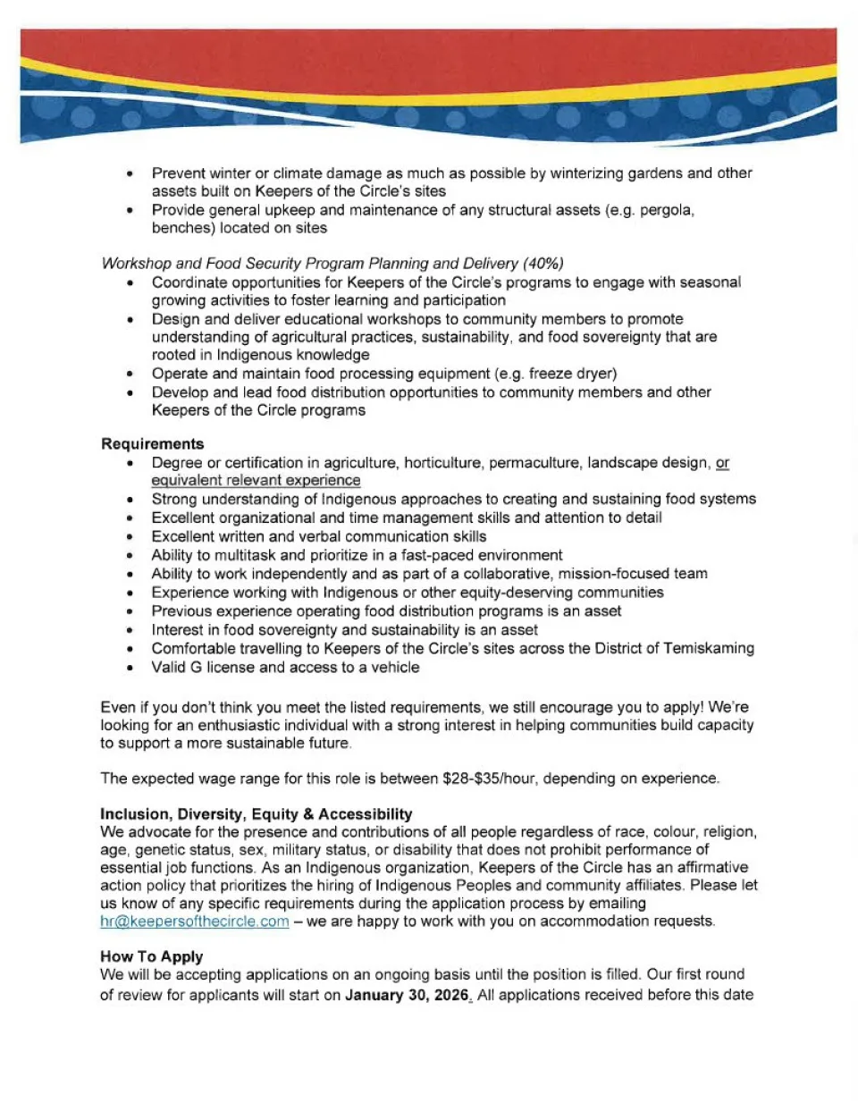 Food Security Coordinator