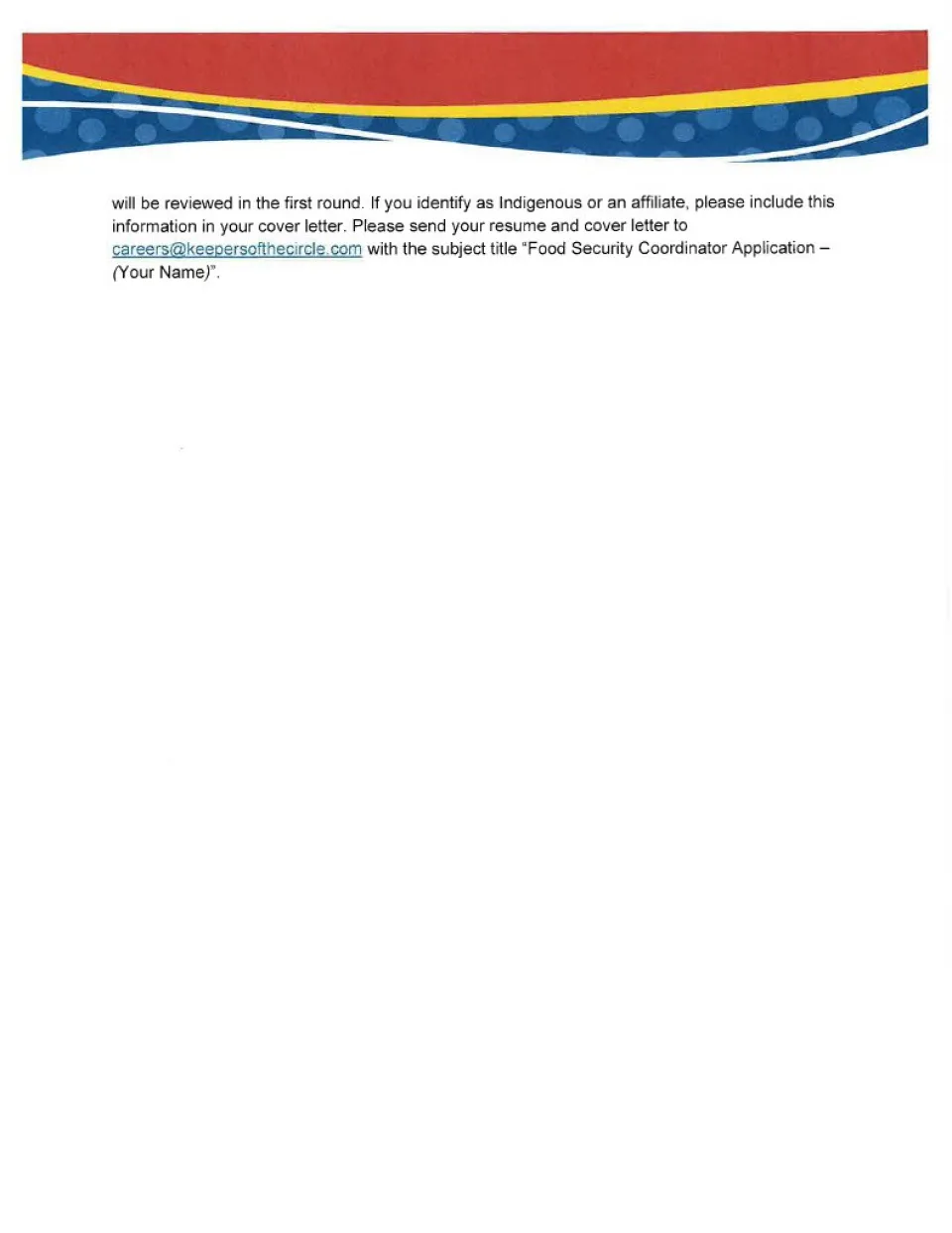 Food Security Coordinator