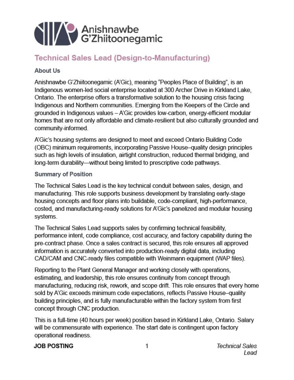 Technical Sales Lead