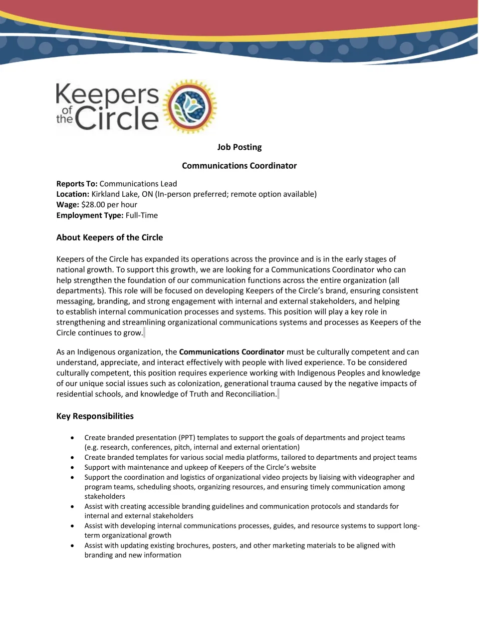 Communications Coordinator
