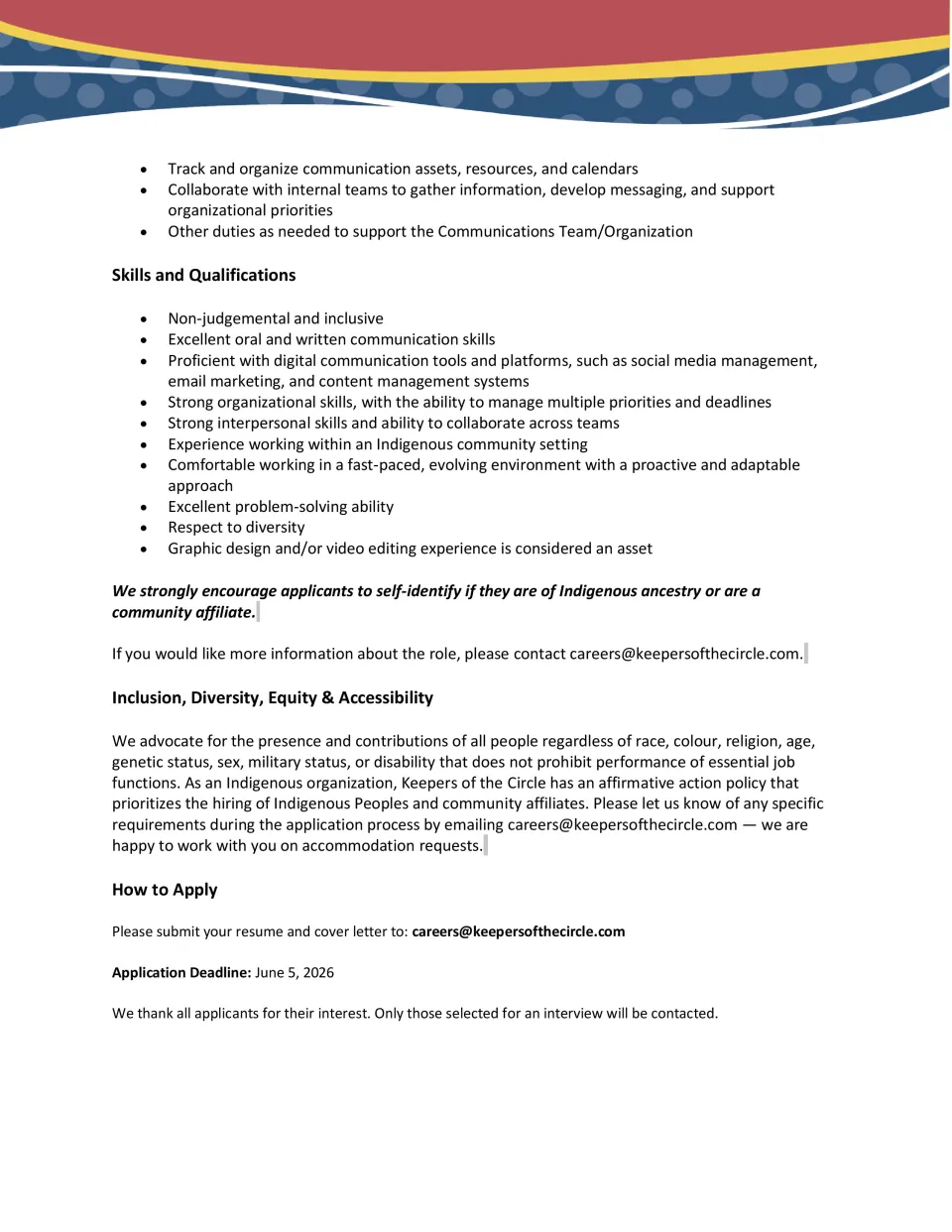 Communications Coordinator