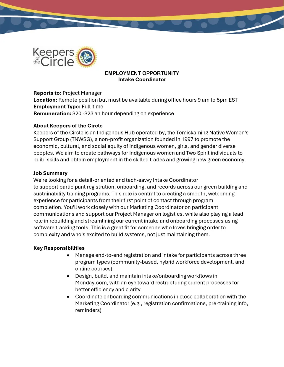 Intake Coordinator