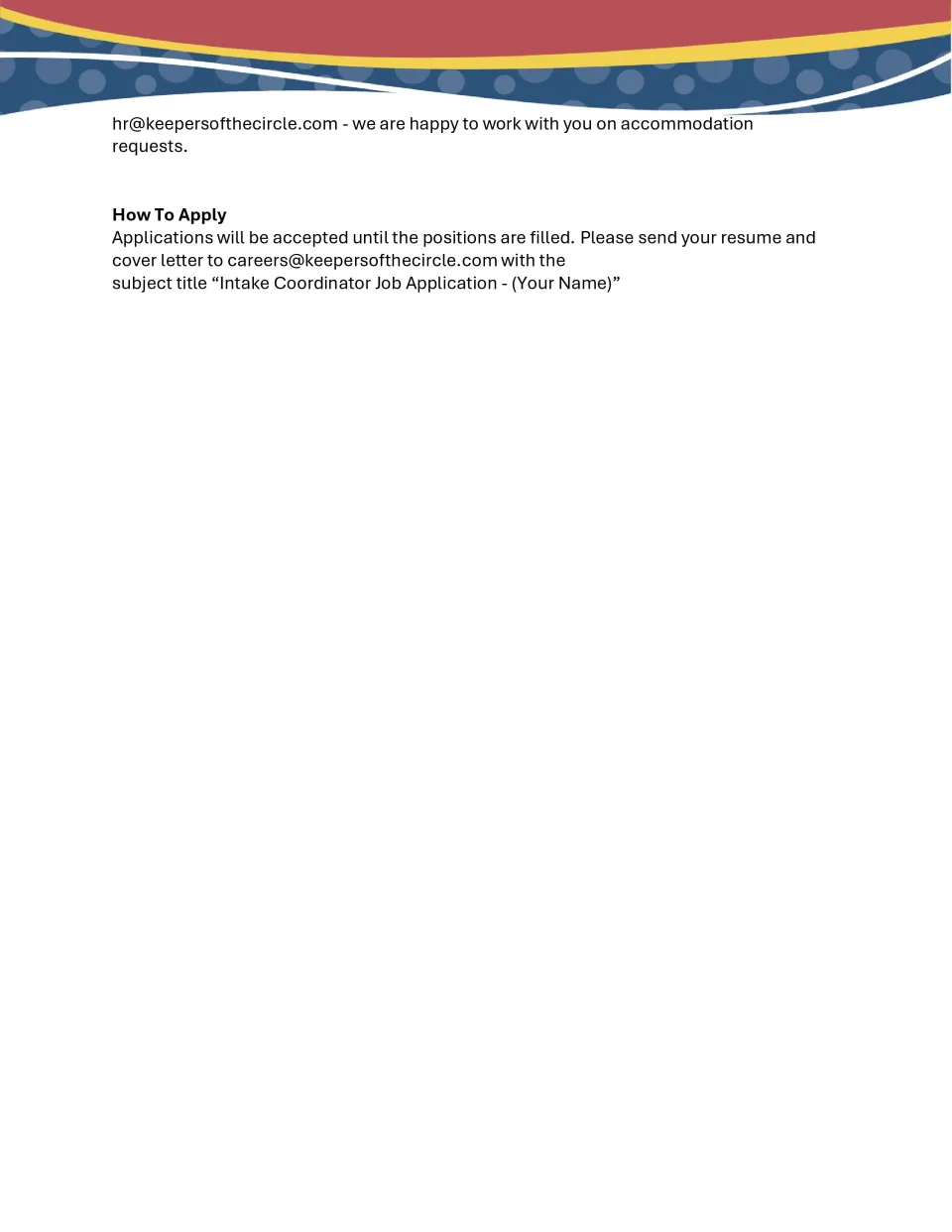 Intake Coordinator